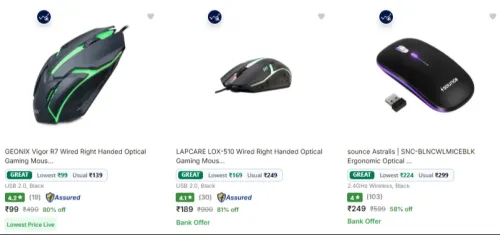 Image of Gaming mouse up to 80% Discount