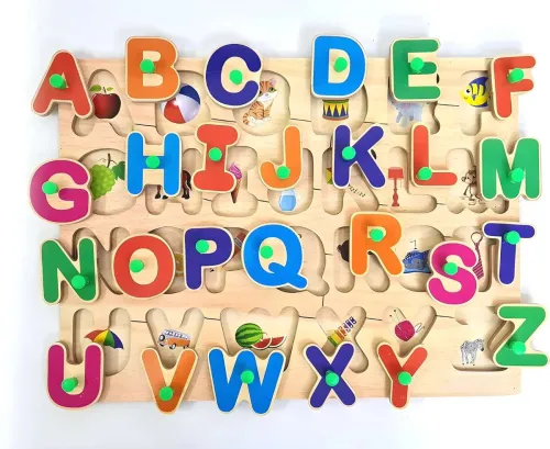 Image of GAMLOID Capital Alphabets Letters Learning Educational Puzzle Toy for Kids (Multicolor)