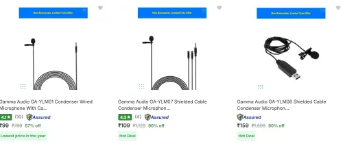 Image of Gamma Microphone With Cable Minimum 85% Discount