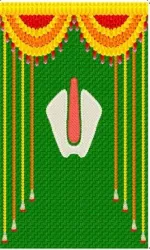 Ganesh ji Ganesha Backdrop Decoration for House Warming with Banana Leaves Curtain 5X8 Cloth
