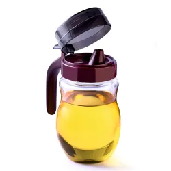 GANESH Multipurpose Handy Oil Pourer, Food Grade Plastic Olive Oil, Easy Flow Vinegar Dispenser, Transparent Portable, Dust and Leak Proof Jar, Multicolour (650 ML)