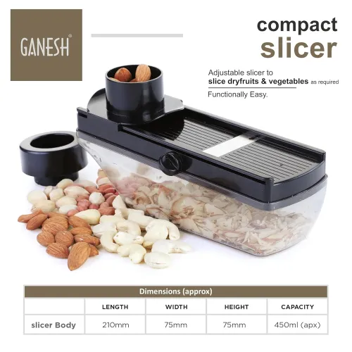 Image of Ganesh Plastic Vegetable Slicer Cutter, Black