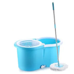Ganesh Rapid Plastic Spin Mop with Bucket (Set of 2 Refills)
