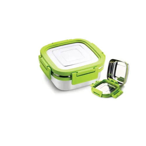 Image of Ganesh Solo Square Stainless Steel Container 350ml 
