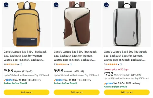 Image of Gang's Laptop Bag at minimum 82% Discount