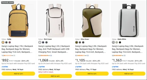 Image of Gang's Laptop Bag upto 94% Discount 