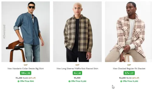 Image of GAP mens Fashion loot upto 70% discount 