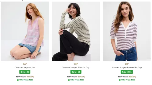 Image of GAP womens fashion loot upto 70% discount 