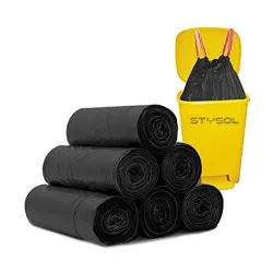 Garbage Bags 30 Pcs Strong Leak-Proof Black 19x21 Inch Home Office