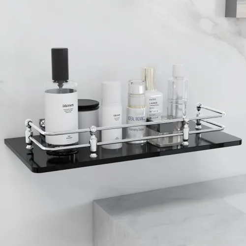 Image of Garbnoire Wall-Hung Glass Bathroom Shelf