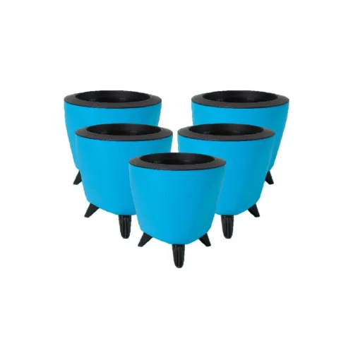 Image of Garden Art Self Watering Plastic Flower Pots, 5.1 Inch * Pack of 5