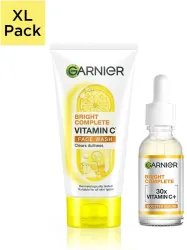 GARNIER 2 Step Brightening Kit - Bright Complete Facewash 150g + Vitamin C Serum 30ml