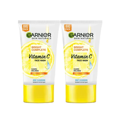 Image of Garnier Bright Complete Vitamin C Face Wash – 150g (Pack of 2)