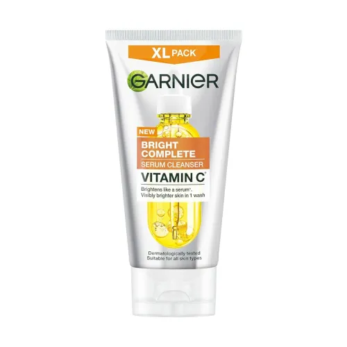 Image of Garnier Bright Complete Serum Cleanser 150gm | Deep Cleansing Face Wash with Vitamin C for Brighter, Radiant Skin
