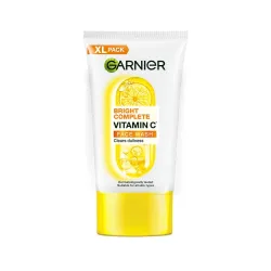 Garnier Bright Complete Vitamin C Face Wash for Brightness & Glow, 160g | Vitamin C facewash for women and men | Daily Cleanser Suitable for all skin types | For Brightening and Glowing skin
