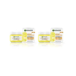 Garnier Skin Naturals, Day Cream, Brightening & Protects Skin from Sun, Bright Complete Vitamin C Serum Cream, 45 g (Pac