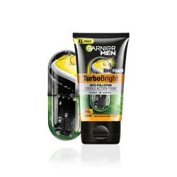 Garnier Men, Face Wash, Brightening & Anti-Pollution, TurboBright Double Action, 155 g