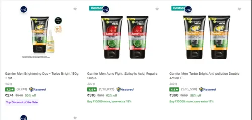 Image of Garnier Men Face Wash upto 62% Discount