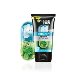 Garnier Men Oil Clear Clay D-Tox Deep Cleansing Icy Face Wash, 155 g