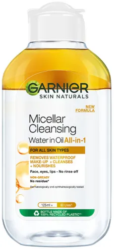 Image of GARNIER Oil infused Cleansing Water - Waterproof Makeup Remover For All Skin Types Makeup Remover (125 ml)