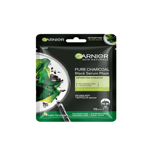 Image of Garnier Skin Naturals Pure Charcoal Black Serum Sheet Mask 28g