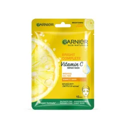 Garnier Vitamin C Sheet Mask, Hydrating, Brightening & Anti-Dark Spots, 28g