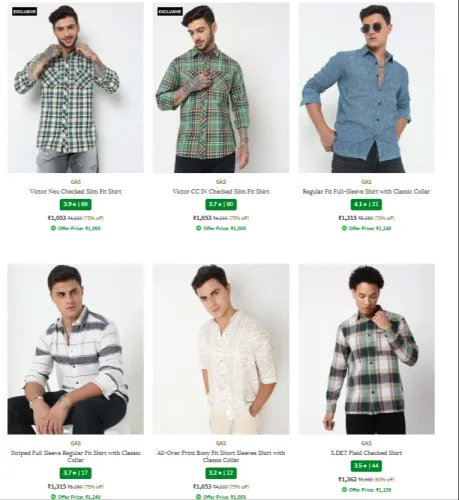 Image of gas Men Cloths at minimum 75% Discount
