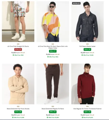 Image of Gas Men's Clothing up to 75% Discount