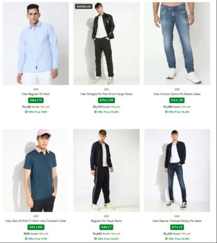 Image of Gas Men's Clothing up to 75% Discount