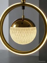 GAUVIK Modern Gold Finish Energy Saving Ring Led Three Color (Wh / WW / NW) Pendant Lamp Ceiling Lamp (Gold)