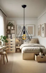 GAUVIK Unique Diamond Shape Pendants Ceiling Lamp  (Black)