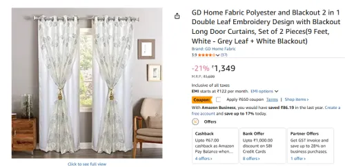 Image of GD Home Double Leaf Blackout Curtains Set of 2 