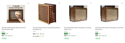 Image of Gd Kraft Wooden Coin Banks starting at ₹91