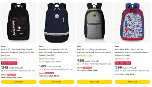 Image of Gear Backpack Minimum 70% Discount