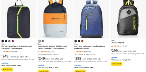 Image of Gear Backpack Starting @ ₹249