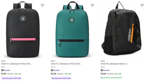 Image of Gear Backpack Starting at ₹219