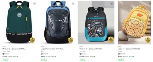 Image of Gear Backpacks at Minimum 70% Discount