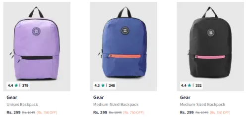 Image of Gear Backpacks @ Start ₹299