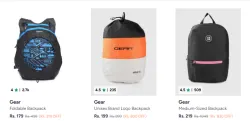 Gear Backpacks starting @₹179