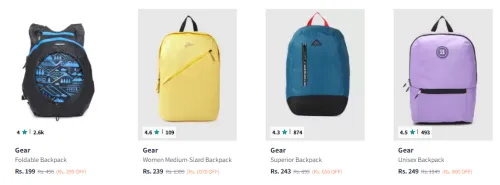 Image of Gear Backpacks starting @ ₹199