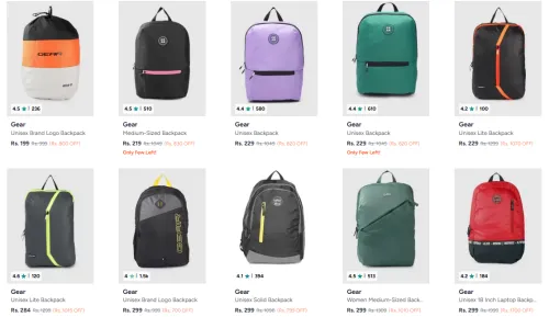 Image of Gear Backpacks starting @ ₹199