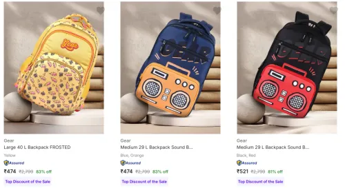 Image of Gear Backpacks upto 83% Discount