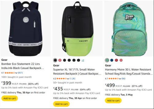 Image of Gear Bags @ Minimum 80% Discount