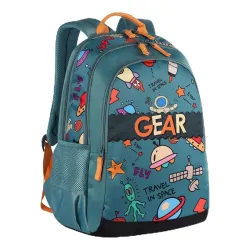 Gear Cartoon Space 17\/23L Medium Water Resistant School Bag/Casual 4 Compartment Backpack/Daypack/Travel Backpack/Kids