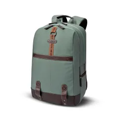 Gear Classic 4 19 \'/ 31L anti theft faux leather Medium Water Resistant Laptop Backpack /Casual Backpack/ Daypack /Travel Backpack /College Bag For Men /Women(Pista Green-Brown)