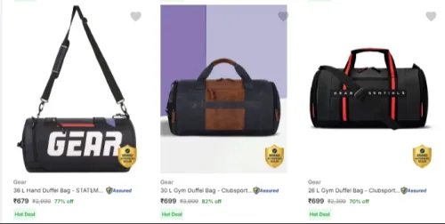 Image of Gear Duffel Bags upto 82% Discount