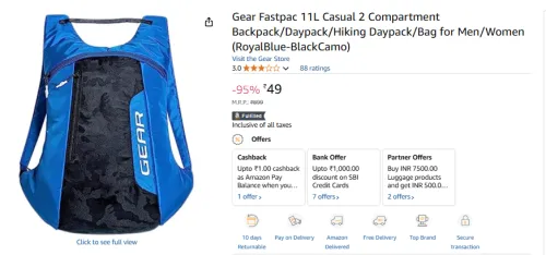 Image of Gear Fastpac 11L Casual 2 Compartment Backpack