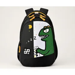 Gear Giant Monster Backpack 15\'/20L Small Water Resistant School Bag/Casual Backpack/Daypack/Kids Bag for Boys/Girls (Black-Yellow)