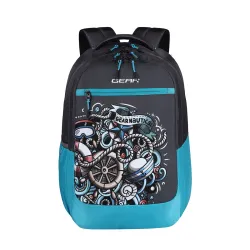 Gear Graffitti 29 Ltrs Grey-Lake.Blue 3 Compartments School Backpack