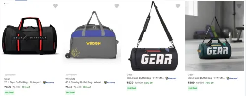 Image of Gear GYM Bags upto 70% discount 